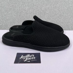 Lusso Cloud Slippers Mens 12 Draper Black Waffle Clogs Mules Mesh Comfort Shoes